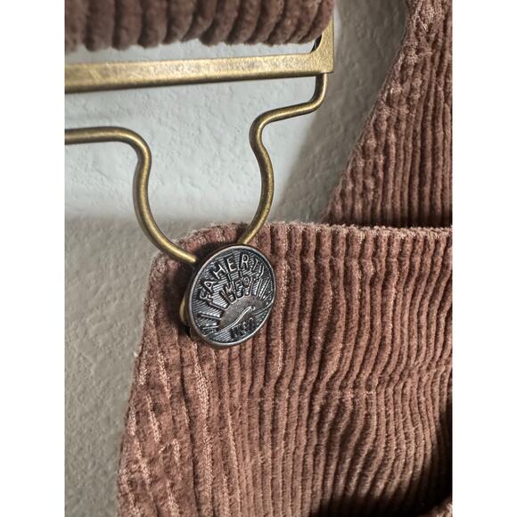 Faherty Womens Brown Corduroy Overall Mini Dress Size Large Teakwood - Picture 5 of 8